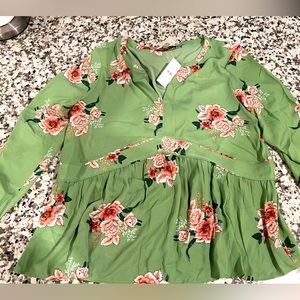 Loft M blouse peplum